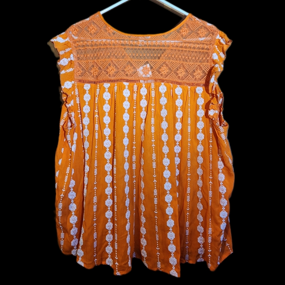 Cato Orange Boho Top - Size 22/24W - Picture 2 of 7